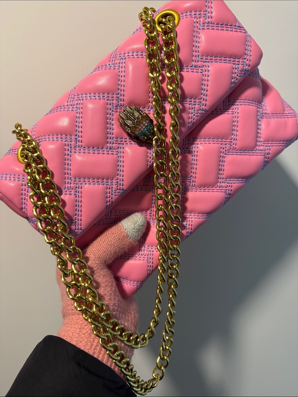 Pink Quilted Chain Shoulder Bag